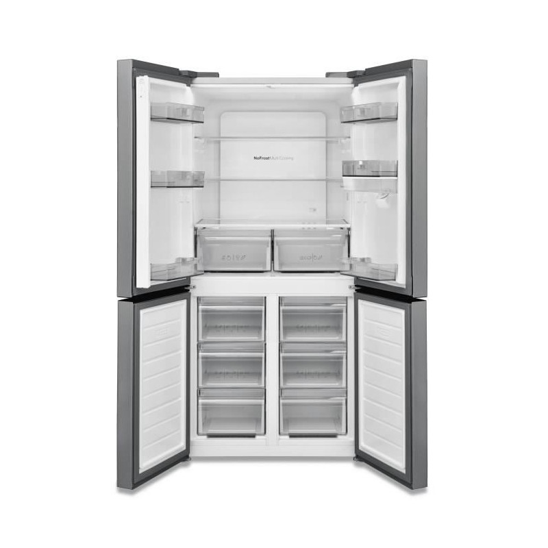 CONTINENTAL EDISON - Réfrigérateur multi portes 488L - No Frost - distributeur d'eau - inox - Classe E - L84 cm xH179 cm