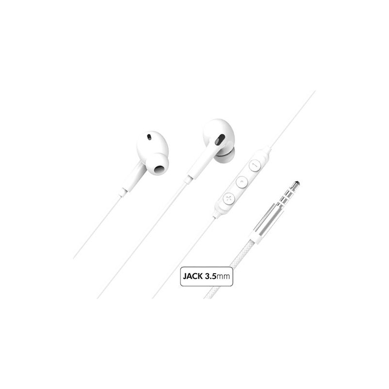 Ecouteurs intra auriculaires avec fil Force Play KP Intra Jack 3.5mm Blanc