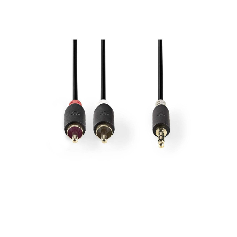 Câble audio stéréo | 3.5 mm Mâle | 2x RCA Male | Plaqué or | 1.00 m | R NEDIS - CABW22200AT10