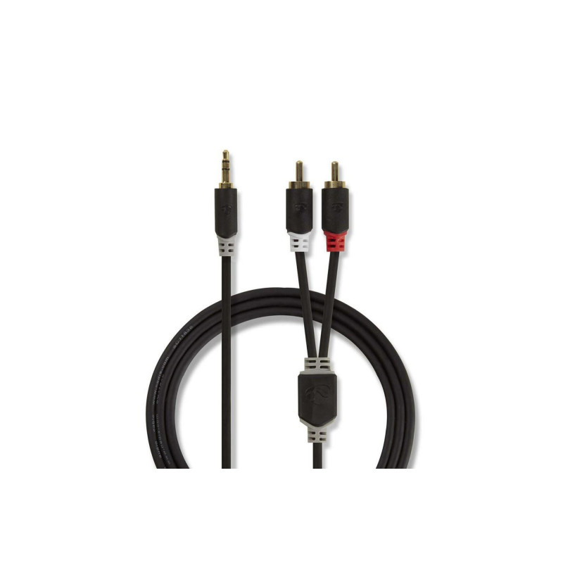Câble audio stéréo | 3.5 mm Mâle | 2x RCA Male | Plaqué or | 3.00 m | R NEDIS - CABW22200AT30