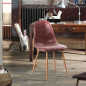 Lot de 2 chaises  pieds en metal imitation bois - Revetement simili PU marron  - Grade B -
