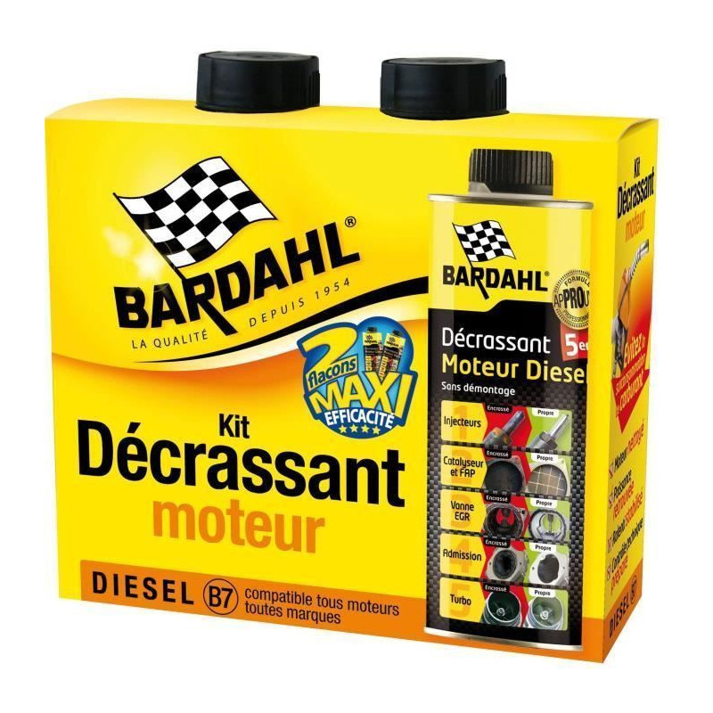 BARDAHL Pack Decrassant moteur Diesel 5 en 1 GSA -  Grade B  -