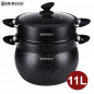 Herzog HR-CP11M: Pot à couscous à revêtement en pierre d'aluminium 11L- Grade B