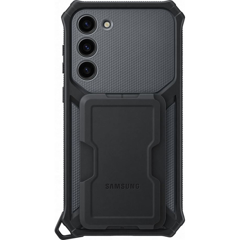 Coque renforcée avec support amovible pour Samsung Galaxy S23+ 5G Gris Anthracite