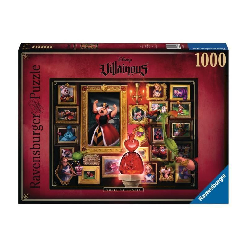 RAVENSBURGER - Puzzle 1000 pieces La Reine de coeur Collection Disney Villainous