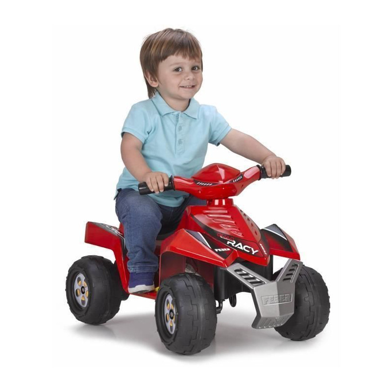 FEBER - Quad Racy Rouge - Vehicule Electrique pour Enfant 6 Volts