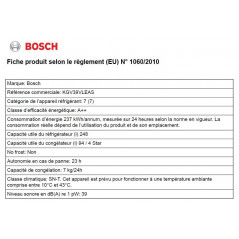 Bosch Réfrigérateur combiné inversé BOSCH KGV39VLEAS