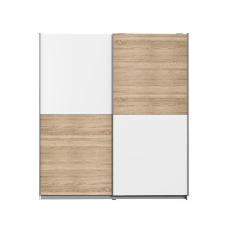 FINLANDEK Armoire de chambre ULOS style contemporain decor chene et blanc - L 170,3 cm
