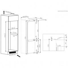 Whirlpool Réfrigérateur, Encastrable, Niche 178 cm, 275 L , Classe F, Charnières WHIRLPOOL - ART6614SF1