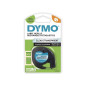 DYMO LetraTag rubans Plastique 12mm x 4m Noir Transparent (compatible avec DYMO LetraTag LT100H)