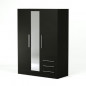 JUPITER Armoire de chambre style contemporain en bois agglomere noir - L 144,6 cm