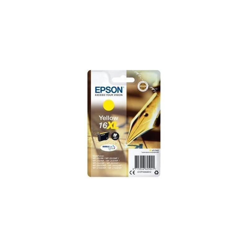 EPSON Pack de 1 cartouche dencre 16XL Plume - jaune - haute capaciteblister avec alarme
