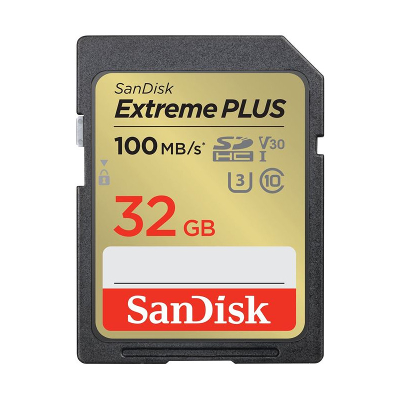 Carte mémoire SD SanDisk Extreme Plus SDHC UHS I U3 Class10 32 Go