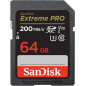 Carte mémoire SD SanDisk Extreme Pro SDXC UHS I U3 Class10 64 Go