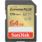 Carte mémoire SD SanDisk Extreme Plus SDXC UHS I U3 Class10 64 Go