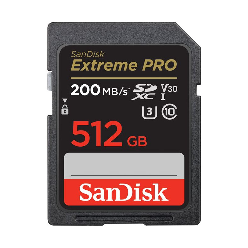 Carte mémoire SD SanDisk Extreme Pro SDXC UHS I U3 Class10 512 Go