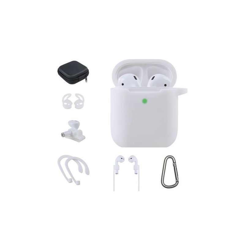 Kit accessoires On Earz Mobile Gear 7 en 1 pour Apple AirPods 1 et 2 Blanc