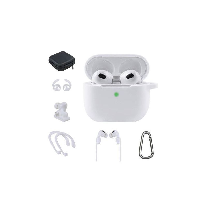 Kit accessoires On Earz Mobile Gear 7 en 1 pour Apple AirPods 3ème Gén Blanc