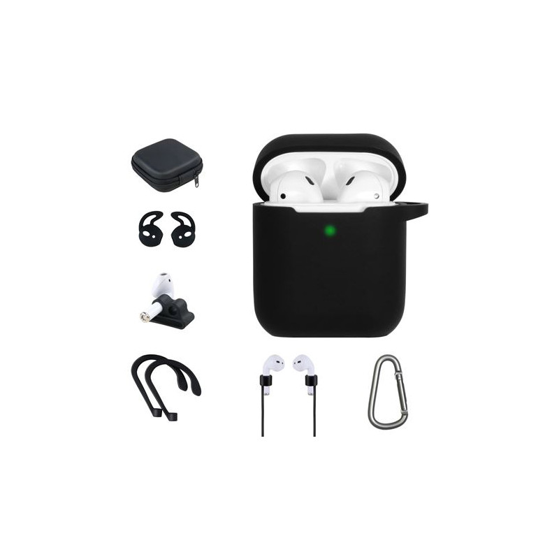 Kit accessoires On Earz Mobile Gear 7 en 1 pour Apple AirPods 1 et 2 Noir