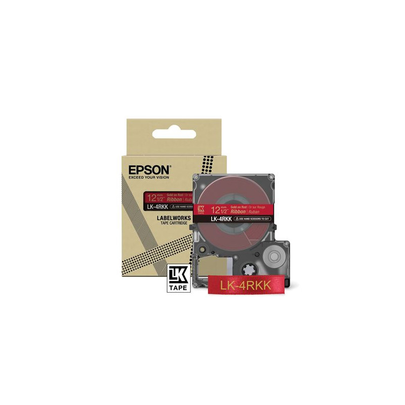 Cartouche d encre Epson LK 4RKK pour LabelWorks LW C410 et LW C610 Or sur Rouge