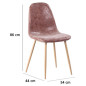 Lot de 2 chaises de salle a manger pieds en metal imitation bois - Revetement simili PU marron - Style industriel - L 54 x P 44