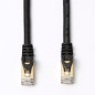 D2 Câble RJ45 droit couleur 5m S STP Cat 8 avec snagless et connecteurs en or noir Noir