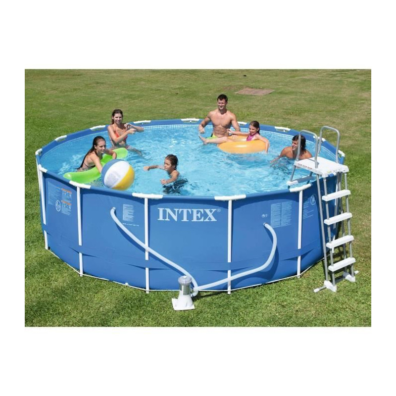 INTEX Kit piscine tubulaire ronde Metal Frame - 457,2 x 121,92 cm