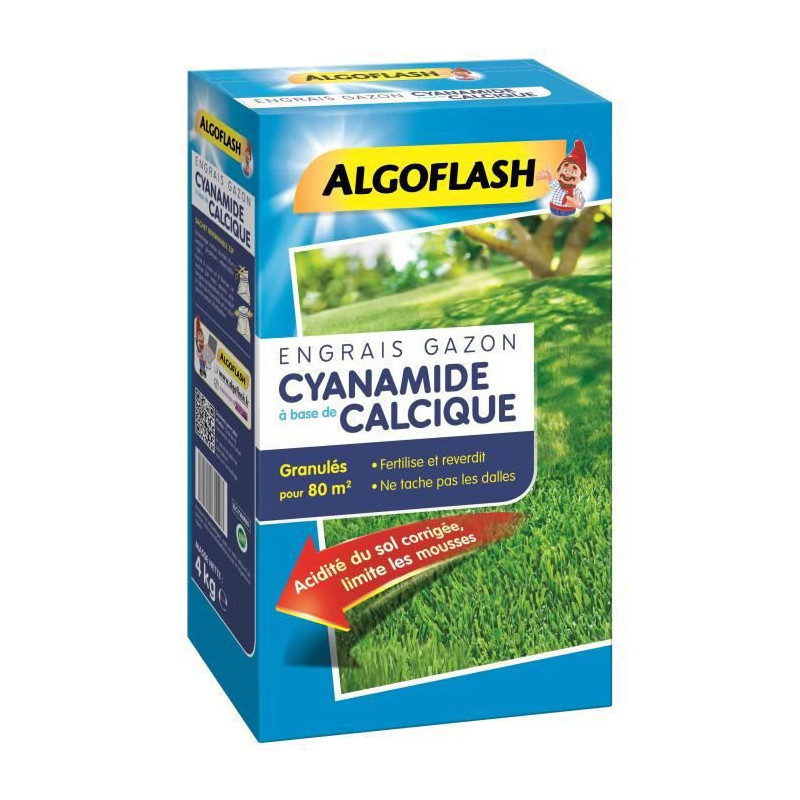 ALGOFLASH Engrais Gazon Cyanamide - 4kg