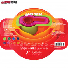 Herzberg Cooking Herzberg HG-BOL9N1: Ensemble de bols et tasses à mesurer 9 en 1