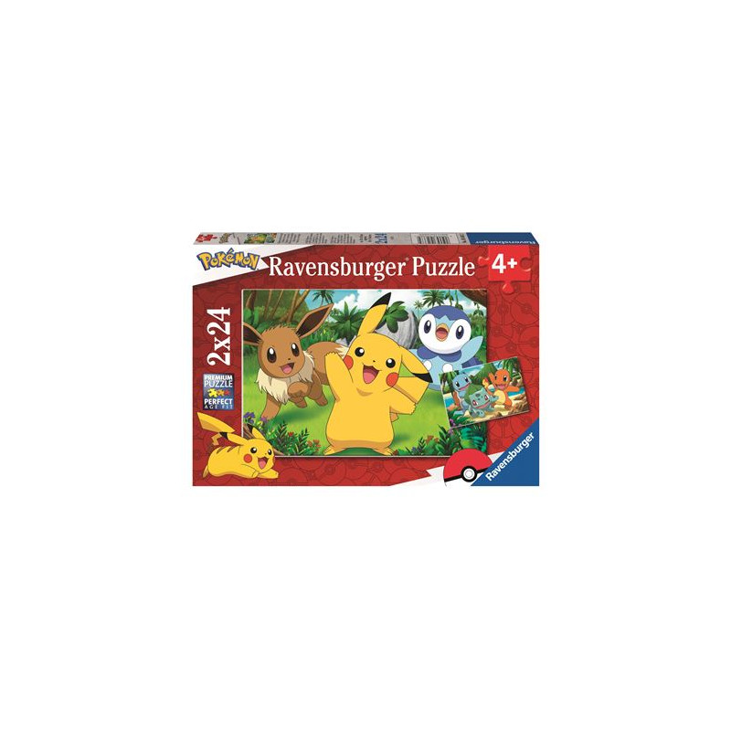 Set de 2 puzzles Ravensburger Pokémon Pikachu et ses amis 24 pièces