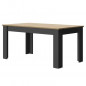 Table a manger rectangulaire + allonge - Decor chene et noir - L 200 x P 90 x H 77 cm - MANCHESTER