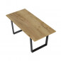 Table a manger - Decor chene - Pieds en metal noir - L 180 x P 85 x H 74,5 cm - INDUSTRY