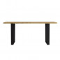 Table a manger - Decor chene - Pieds en metal noir - L 180 x P 85 x H 74,5 cm - INDUSTRY