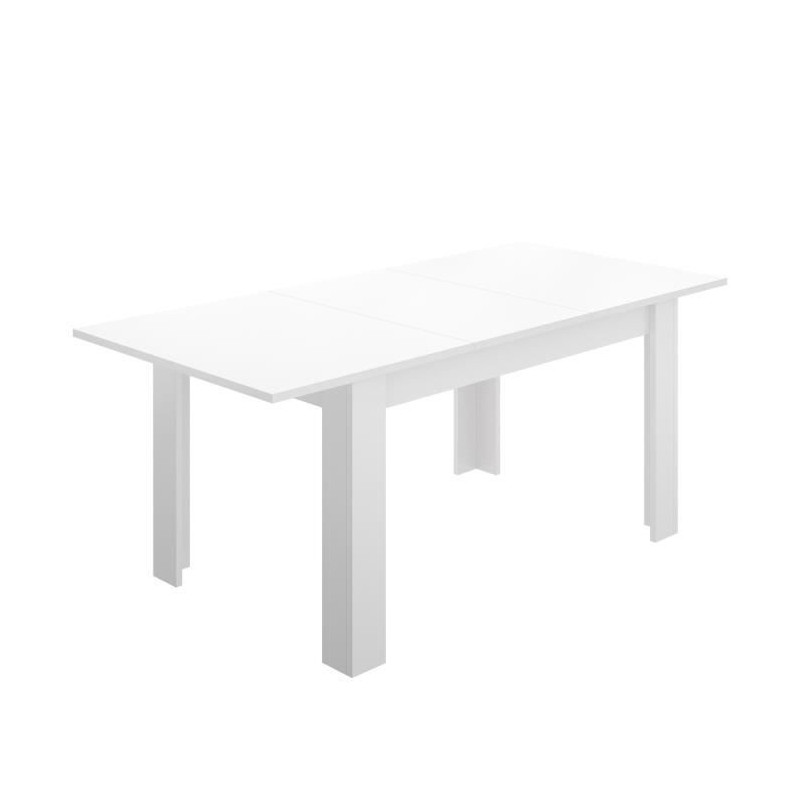 Table a manger extensible 4-6 personnes- Decor blanc - L 190 x P 90 x H 77 cm - DINE