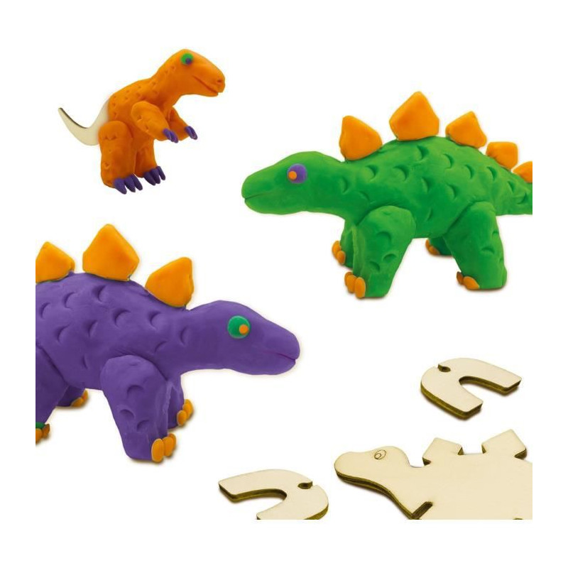 Pâte a modeler - Squelettes de dinosaures en bois
