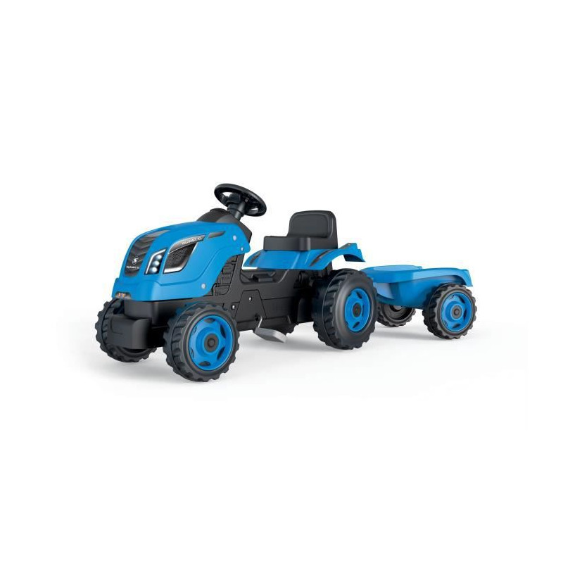 SMOBY Tracteur a pédales Farmer XL + Remorque - Bleu