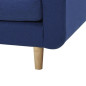 Canape dangle reversible - Tissu Bleu avec pietement en bois naturel - L 197 x P 137 x 83 cm - NOLAN