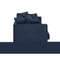 CONSTANCE Canape droit fixe 4 places - Tissu bleu - Classique - L 212 x P 93 cm