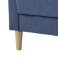 Canape 3 places + 2 coussins - Tissu Bleu - L 175 x P 80 x H 85 cm - COPENHAGUE