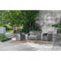 ALLIBERT by KETER - Salon de jardin SanRemo 4 places et table basse - imitation rotin tresse - gris fonce