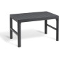 ALLIBERT by KETER - Salon de jardin SanRemo Lyon 6 places - table basse 2 positions - imitation rotin tresse - gris graphite