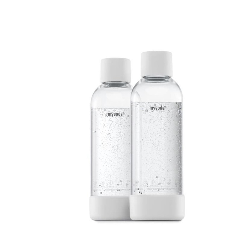MY SODA 2PB10F-W - Pack de 2 bouteilles White PET et Biocomposite 1L
