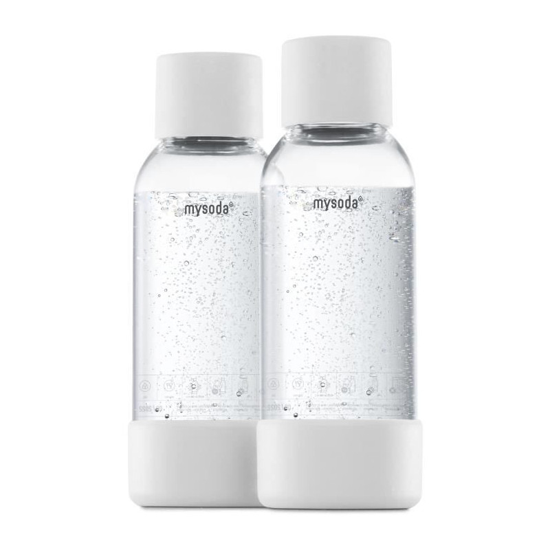 MY SODA 2PB05F-W - Pack de 2 bouteilles White PET et Biocomposite 0,5L