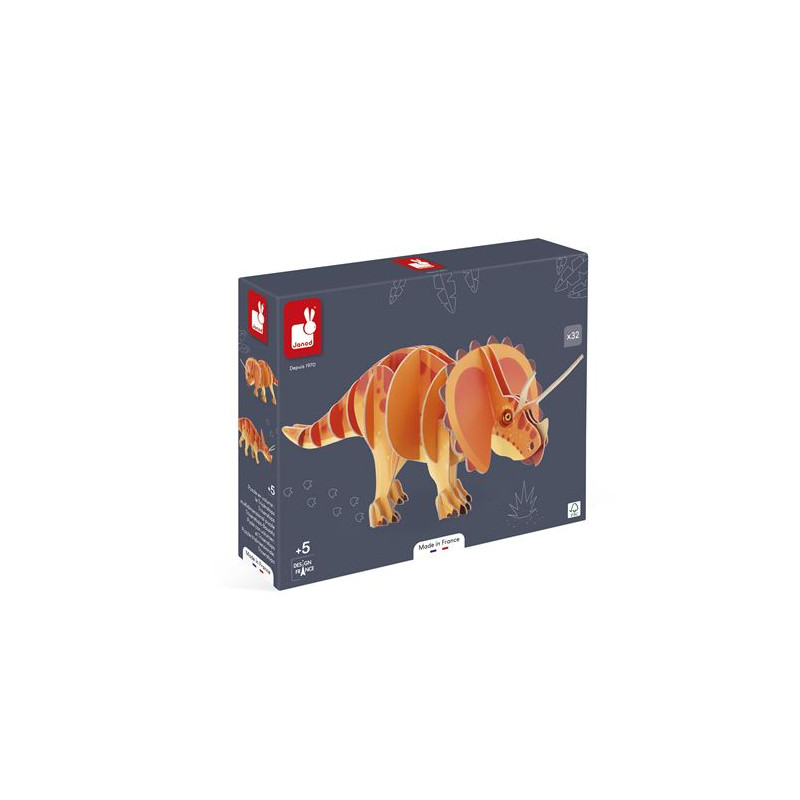 Puzzle 3D Janod Dino Le Tricératops 32 pièces