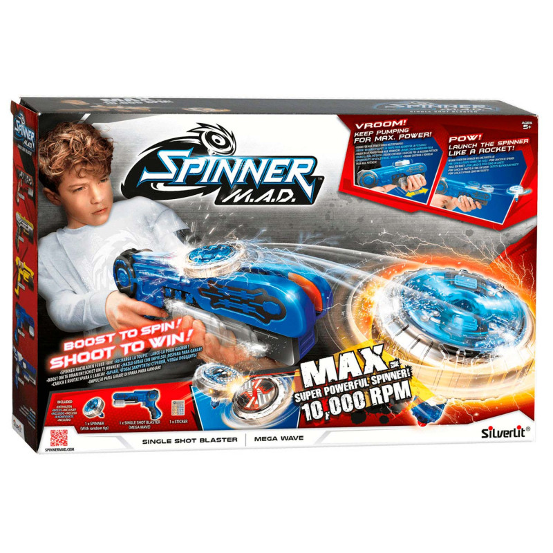 SILVERLIT Spinner MAD Single Shot Blaster - Blue