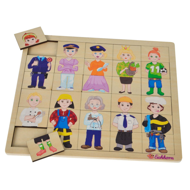 Eichhorn Wooden Puzzle - Professions, 30st.