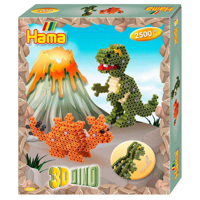 Hama Ironing Beads Set - 3D Dino, 2500pcs.