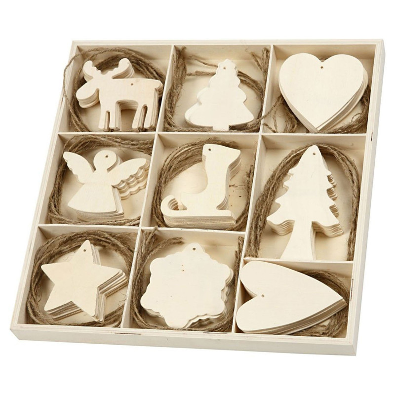CREATIV COMPANY Decorate your Wooden Christmas Pendants, 72st.