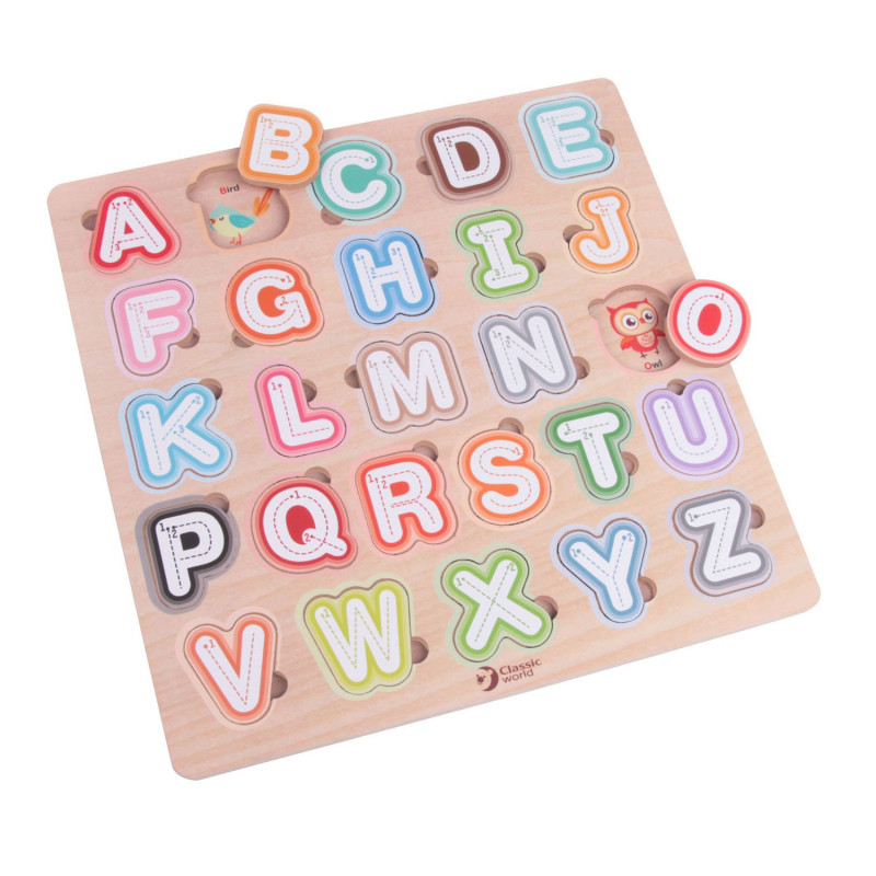 Classic World Wooden Puzzle Alphabet, 27st.
