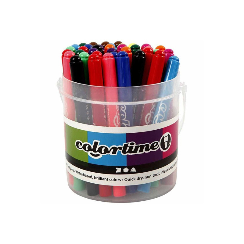 COLORTIME Bucket with 42 Jumbo pens, 12 colors